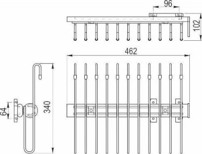 GTV: Вешалка для брюк - верхний КРЕПЕЖ 340x460x110 WW-WSPP00-01