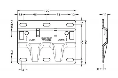 Кронштейн 120х90мм для подвески полок арт.807.XL, оцинкованный