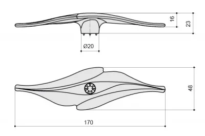Ручка-кнопка, отделка золото глянец + горный хрусталь