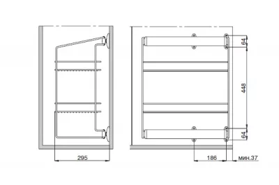 Выдвижная полка для белья, двухуровневая