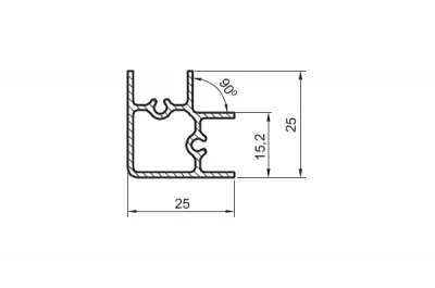 Угол 90&quot; внутренний, отделка сталь шлифованная