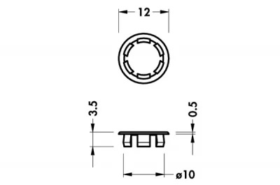 Заглушка d.10мм для подвески арт.818, белая