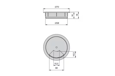 Заглушка кабель-канал, d.60, отделка белый