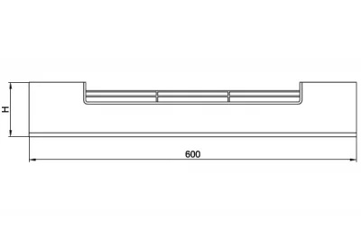 0909 Решётка вентиляционная для цоколя ПВХ H.120, L=600, ясень