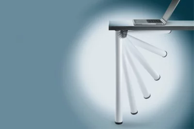 Нога d.50 Н700 для стола складная, рифлёный алюминий