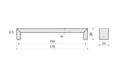 Ручка-скоба 160мм, отделка хром глянец