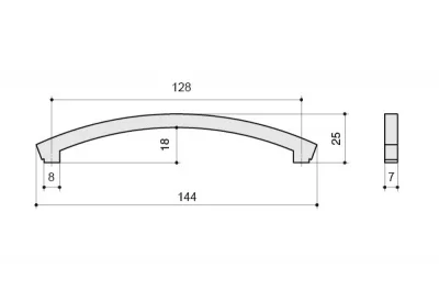 Ручка-скоба 128мм, отделка хром глянец + горный хрусталь