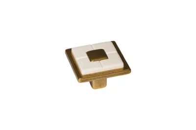 Ручка-кнопка, отделка бронза античная французская + вставка