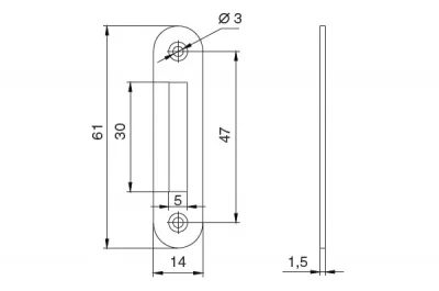 Ответная планка врезная, отделка бронза античная