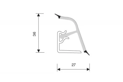 125.Бортик овальный L=4000, оригами белое