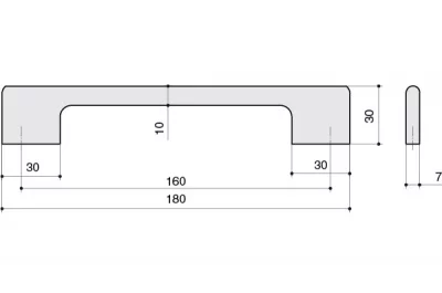 Ручка-скоба 160мм, отделка хром глянец