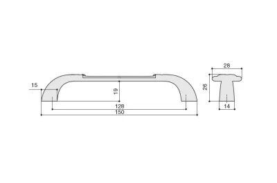 Ручка-скоба 128мм, отделка серебро с блеском + керамика: M78.X00.Q3.ME8G