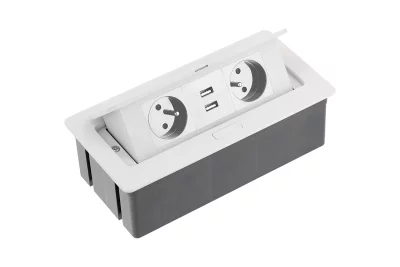 GTV: УДЛИНИТЕЛЬ ДЛЯ ОФИСА SOFT 2x розетка с заземлением, USB 2,1A, кабель с вилкой, алюминий: AE-PBSUC2GU-53