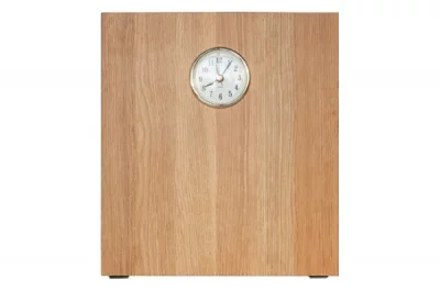 Подставка для планшета с часами, 250х276х10мм, отделка дуб/белый бархат (матовый)