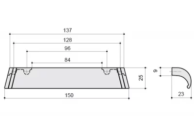 Ручка-скоба 128-096мм, отделка железо античное чёрное