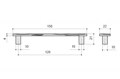 Ручка-скоба 128мм, отделка старая бронза