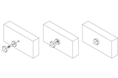 Декоративная крышечка d.12мм (с базой для шурупа), отделка латунь