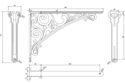 Менсолодержатель, отделка золото винтаж