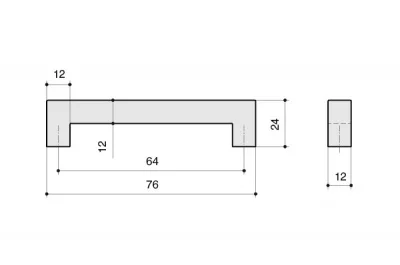 Ручка-скоба 64мм, отделка сталь шлифованная