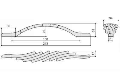 Ручка-скоба 160мм, отделка хром глянец