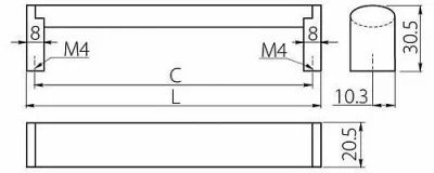 Ручка мебельная UZ-682 C=480, инокс GTV UZ-682480-06