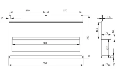 Полка для специй 2-х-уровневая, 556х75х320мм, отделка белый бархат (матовый)