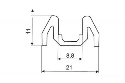 Угол поворотный R=50.0 накладной, серый