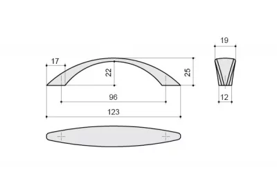 Ручка-скоба 96мм, отделка никель матовый