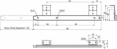 GTV: Направляющая шариковая H27мм L360мм под клавиатуру GTV PK-0-000-027