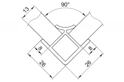 Угол 90гр. Н150 бумага двухстороннее покрытие, белый