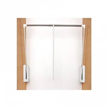 Лифт для одежды, отделка белая + хром глянец