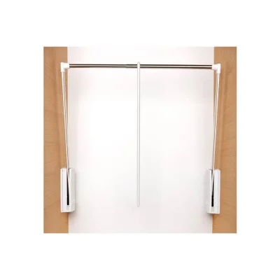 Лифт для одежды, отделка белая + хром глянец