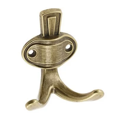 GTV: Крючок мебельный CORUNA, маленький, старое золото: WZ-CORUNA-M-04