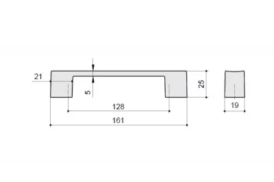 Ручка-скоба 128мм, отделка хром глянец