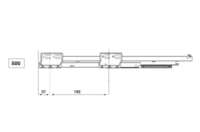 Направляющая L=500 полного выдвижения с доводчиком, левая
