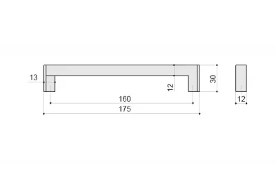 Ручка-скоба 160мм, отделка хром матовый лакированный