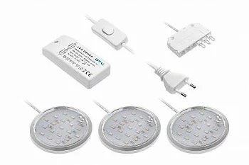 GTV: Комплект светодионых светильников LUGO 319 (3x1,80W), сатин, теплый белый LD-LCG319-52