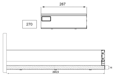 Боковина для ящика H.90 L=270, правая, отделка белая