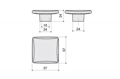 Ручка-кнопка 16мм, отделка хром глянец + дымчато-серая смола