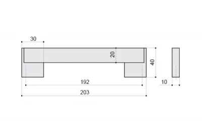 Ручка-скоба 192мм, отделка хром матовый лакированный + венге