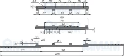 Механизм бесцарг. 1230/2830 мм с фиксатором, синхрон.: TOKIO