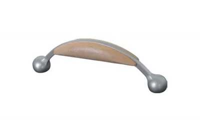 Ручка-скоба 96мм, отделка алюминий + бук