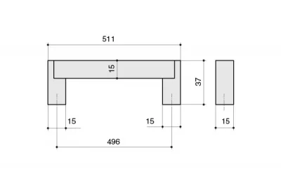 Ручка-скоба 496мм, отделка сталь нержавеющая