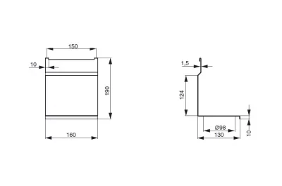 Держатель для 1-го стакана, 160х130х180мм, отделка белый бархат (матовый)
