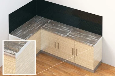 Профиль R2,5 торцевой для столешницы Н.38,8, алюминий