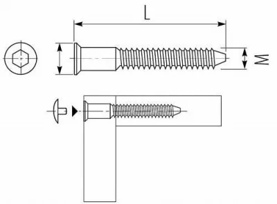 GTV: Шуруп конфирмат, 6,4X50 (цена за 1000шт.) WK-CF6450-01