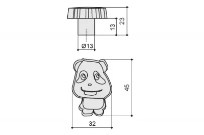 Ручка-кнопка “Панда”