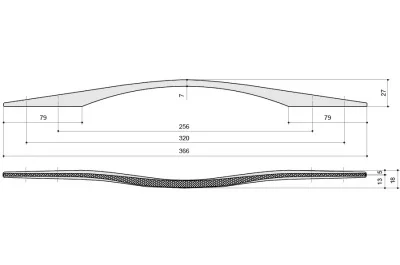 Ручка-скоба 320-256мм, отделка золото 24