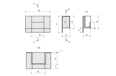 Ручка врезная, отделка алюминий