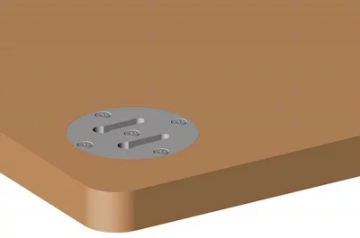 База d.90мм для крепления опоры стола, отделка никель